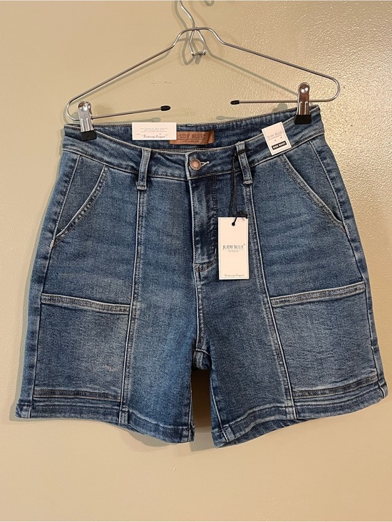 Judy Blue Pants - Judy Blue Women's Denim Utility Shorts - Blue L Stretch NWT
